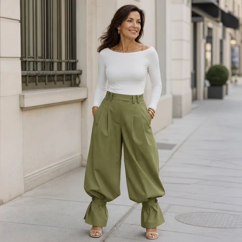 Agata Savorani™ Pleated Wide Leg Pants for Effortless Style