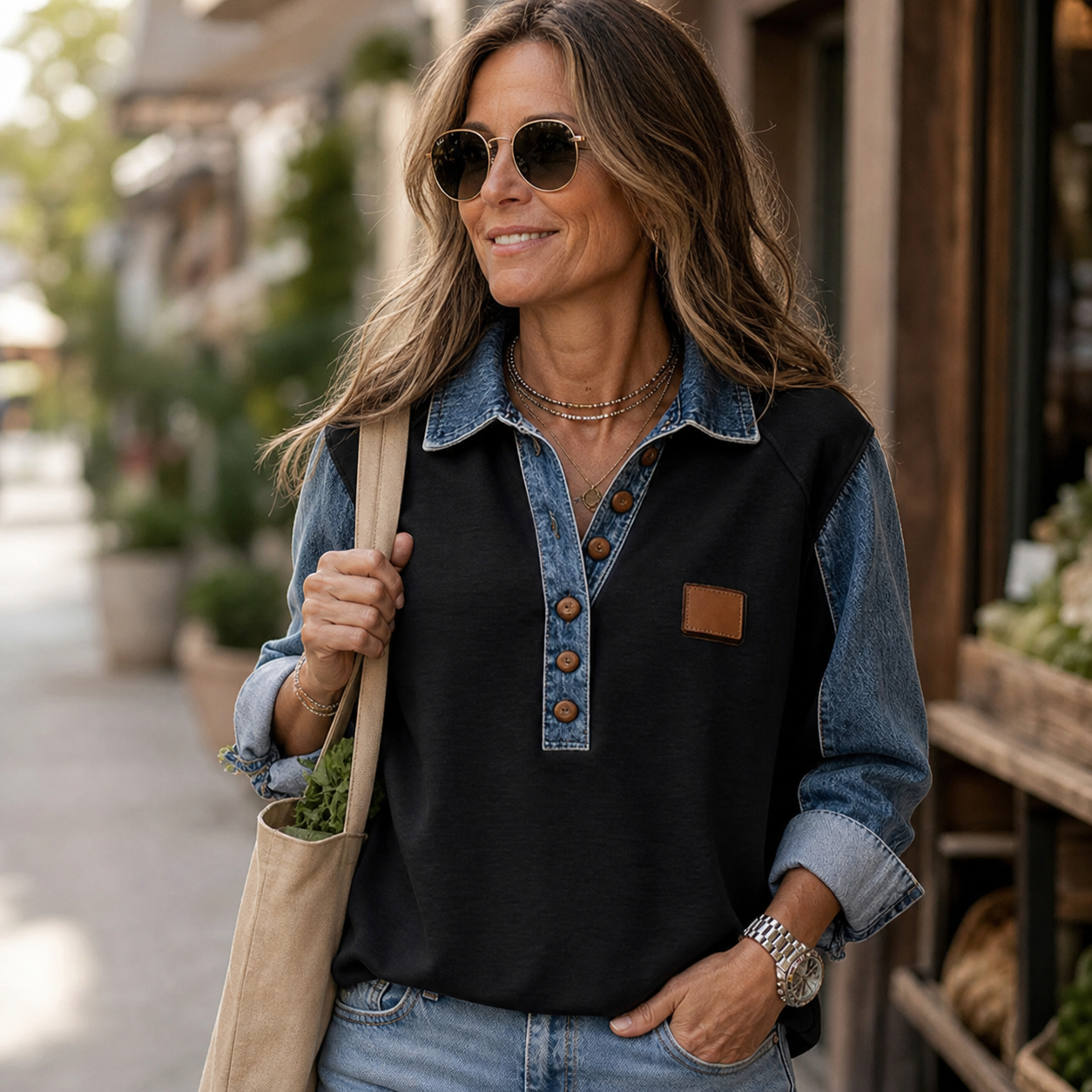 Agnese Bonarrigo™ Elegant Patchwork Lapel Jacket