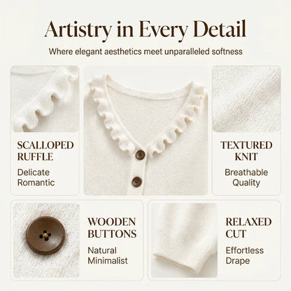 Agnese Borsani™ Ruffled Collar Cardigan for Everyday Elegance