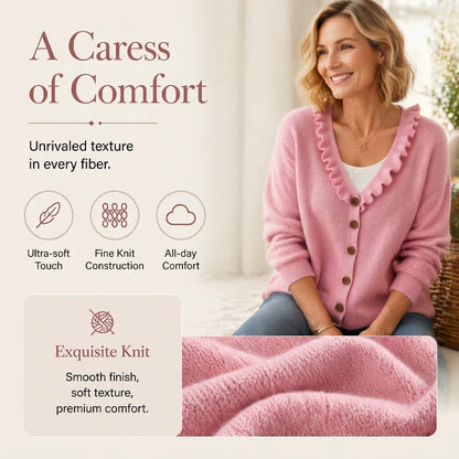 Agnese Borsani™ Ruffled Collar Cardigan for Everyday Elegance