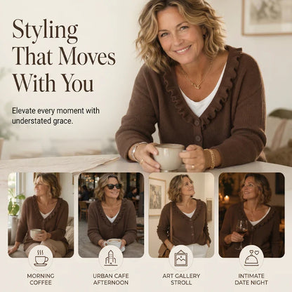 Agnese Borsani™ Ruffled Collar Cardigan for Everyday Elegance