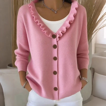Agnese Borsani™ Ruffled Collar Cardigan for Everyday Elegance
