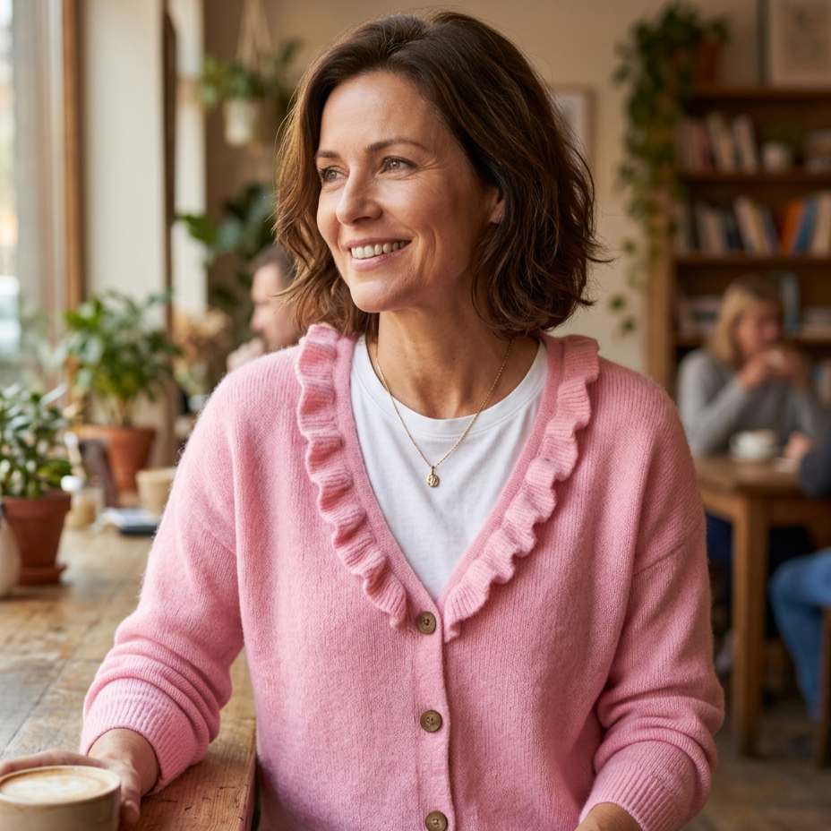Agnese Borsani™ Ruffled Collar Cardigan for Everyday Elegance