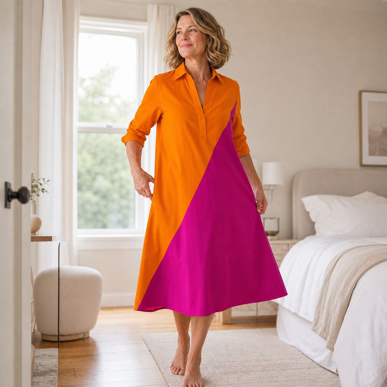 Agnese Lambruschini™ Elegant Midi Dress for Effortless Style