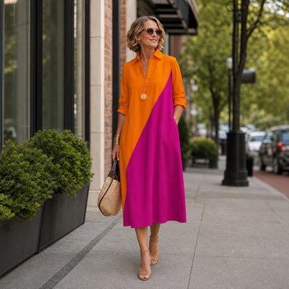 Agnese Lambruschini™ Elegant Midi Dress for Effortless Style