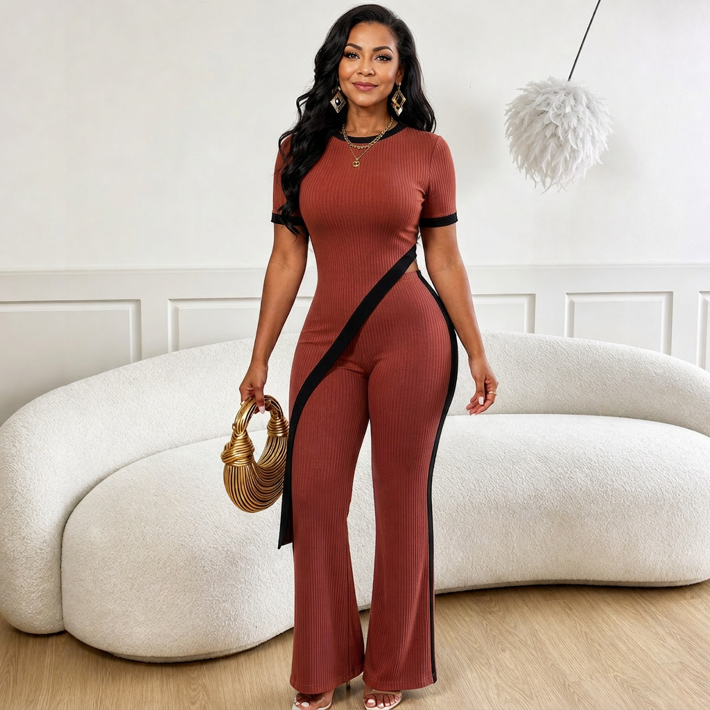 Agnese Melillo™ Coordinated Top & Flared Pants Set