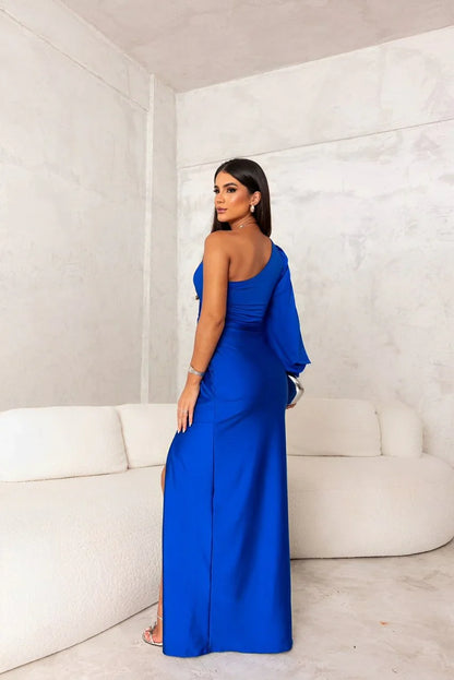 Agnese Querci™ Soft-Touch One-Shoulder Maxi Dress for Effortless Evenings