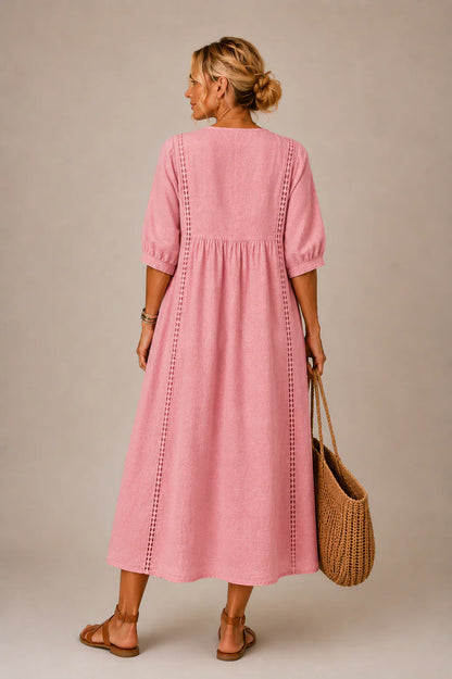 Agnese Spagnuolo™ Elegant Lace V-Neck Summer Dress
