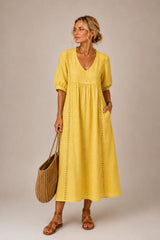Agnese Spagnuolo™ Elegant Lace V-Neck Summer Dress