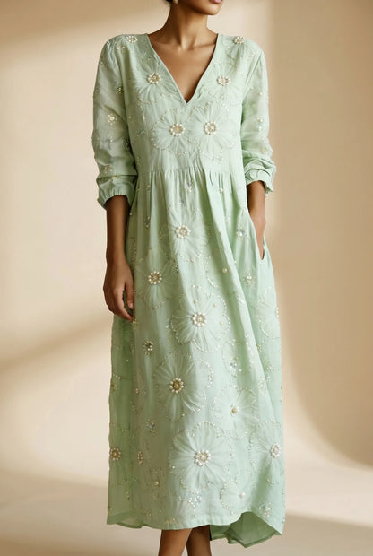 Agnese Zappia™ Elegant Floral Midi Dress for Effortless Style