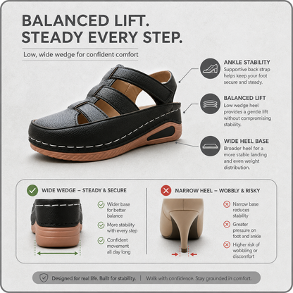 AiryStep™ Breathable Wedge Sandals for All-Day Comfort