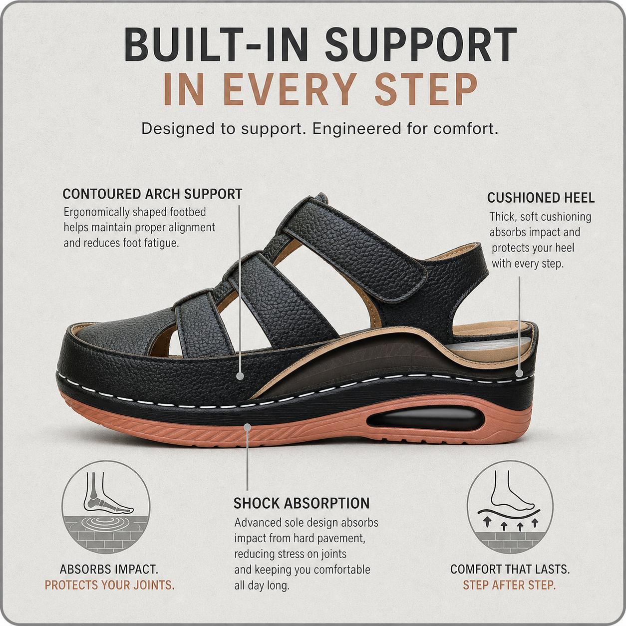 AiryStep™ Breathable Wedge Sandals for All-Day Comfort
