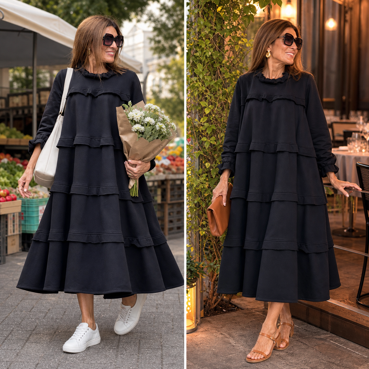 Alba Lampedusa™ Flowy Tiered Midi Dress for Easy Days