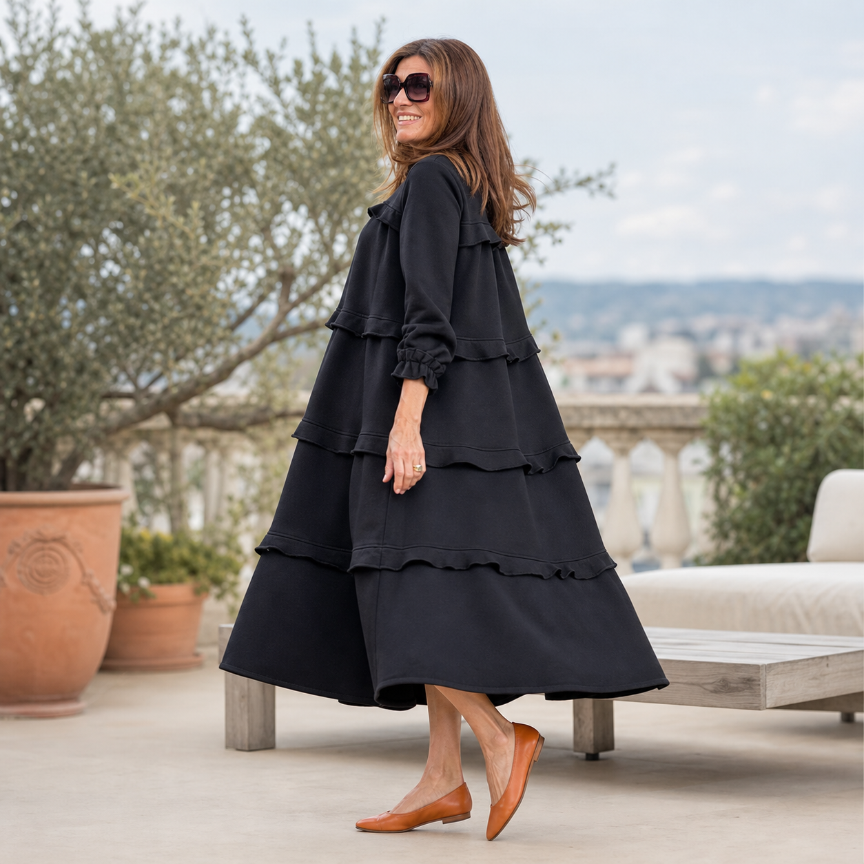 Alba Lampedusa™ Flowy Tiered Midi Dress for Easy Days