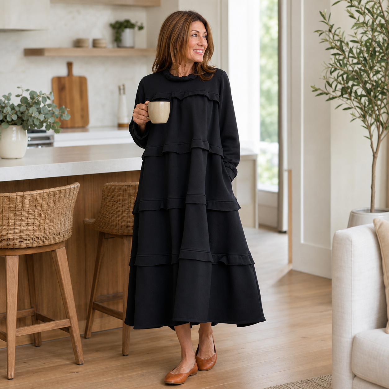 Alba Lampedusa™ Flowy Tiered Midi Dress for Easy Days