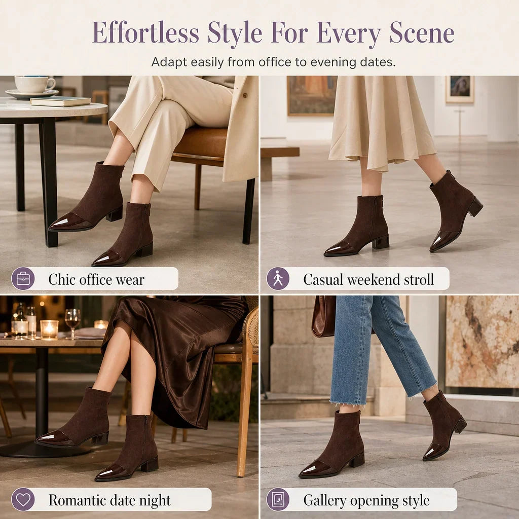 Alberta Pagano™ Elegant Ankle Boots for Slimmer, Elongated Legs