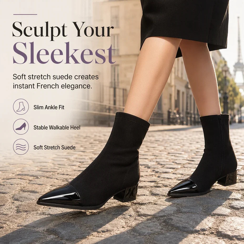 Alberta Women's French Style Pointed Toe Ankle Boots - main product view