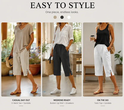 Albina Gallarini™ Breathable Capri Pants for Effortless Style