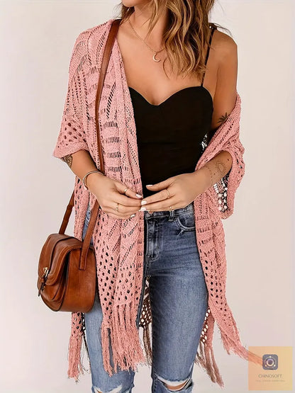 Albina Lanfranchi™ Elegant Tassel Cardigan for Lightweight Beach Coverage
