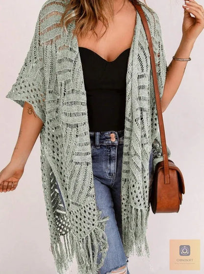 Albina Lanfranchi™ Elegant Tassel Cardigan for Lightweight Beach Coverage