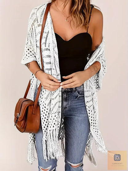 Albina Lanfranchi™ Elegant Tassel Cardigan for Lightweight Beach Coverage