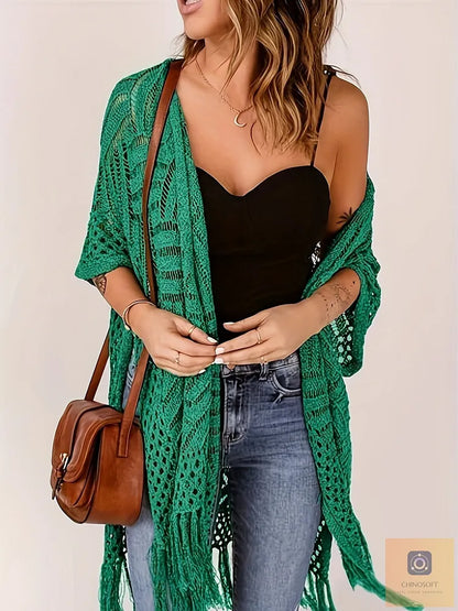 Albina Lanfranchi™ Elegant Tassel Cardigan for Lightweight Beach Coverage