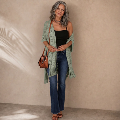 Albina Lanfranchi™ Elegant Tassel Cardigan for Lightweight Beach Coverage