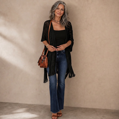 Albina Lanfranchi™ Elegant Tassel Cardigan for Lightweight Beach Coverage