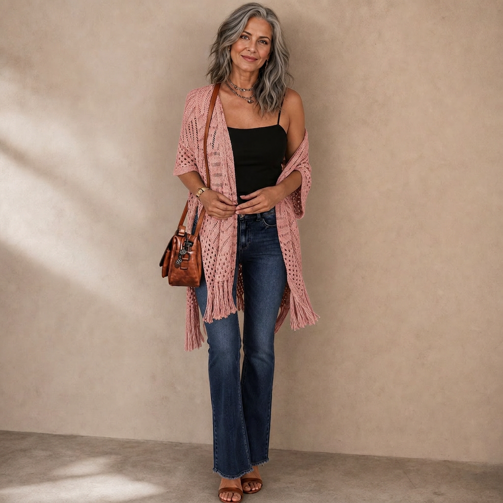 Albina Lanfranchi™ Elegant Tassel Cardigan for Lightweight Beach Coverage