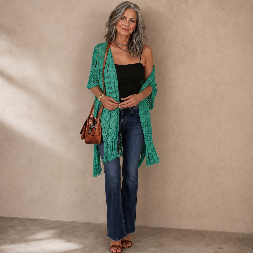Albina Lanfranchi™ Elegant Tassel Cardigan for Lightweight Beach Coverage