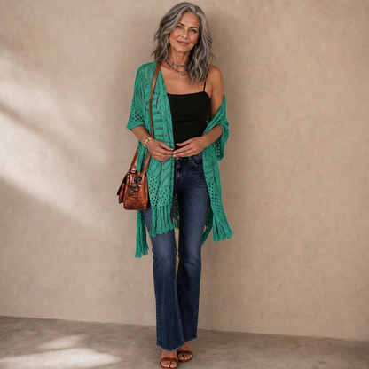 Albina Lanfranchi™ Elegant Tassel Cardigan for Lightweight Beach Coverage