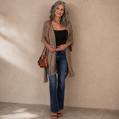 Albina Lanfranchi™ Elegant Tassel Cardigan for Lightweight Beach Coverage