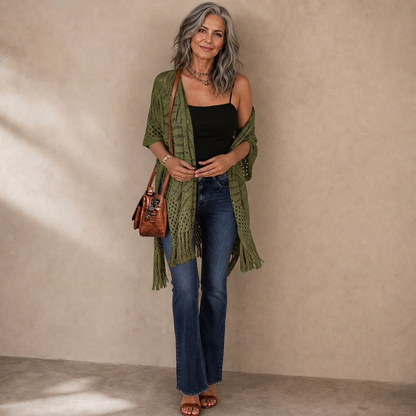 Albina Lanfranchi™ Elegant Tassel Cardigan for Lightweight Beach Coverage