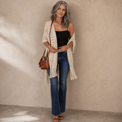 Albina Lanfranchi™ Elegant Tassel Cardigan for Lightweight Beach Coverage