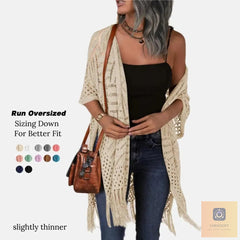 Albina Lanfranchi™ Elegant Tassel Cardigan for Lightweight Beach Coverage