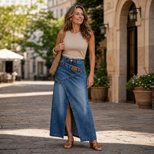 Albina Mezzasoma™ Asymmetrical Long Skirt for Confident, Modern Women
