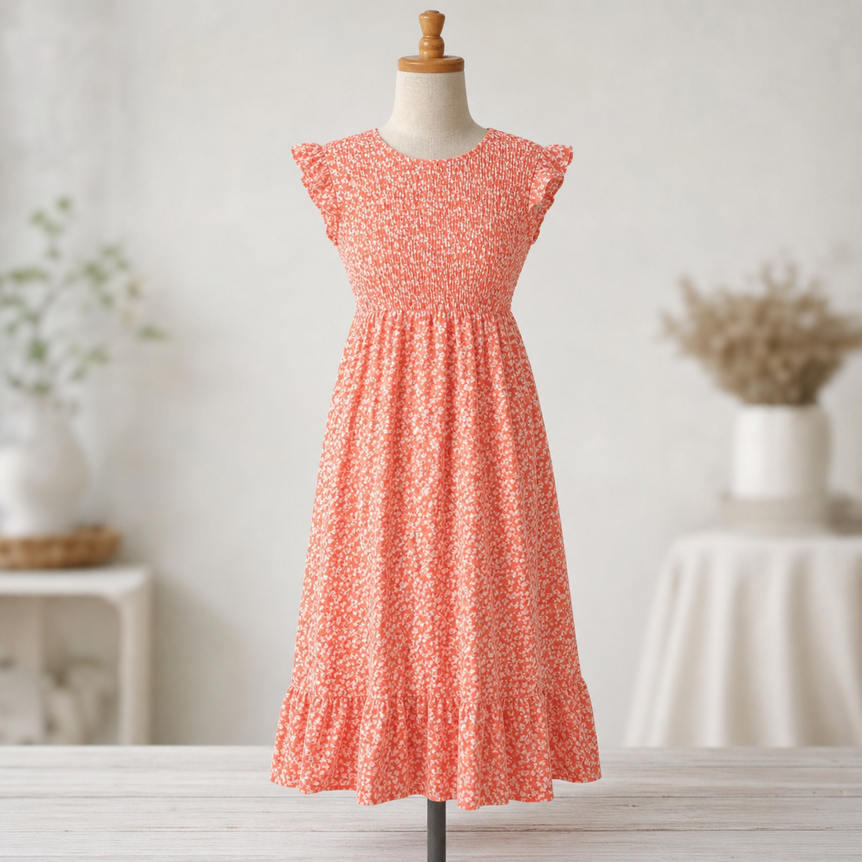 Aldina Agnelli™ Elegant Floral Ruffle Dress