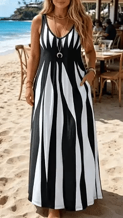 Aldina Galletti™ Breathable Striped Sundress for Effortless Everyday Style