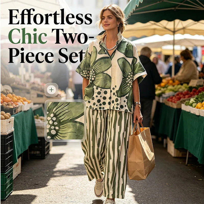 Aldina Aldina Migliaccio Printed 2-Piece Set with Top and Pants for Women - main front view