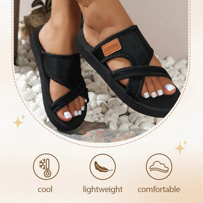 Alessia Gambaro™ Crossband Slide Sandals for Effortless Everyday Style