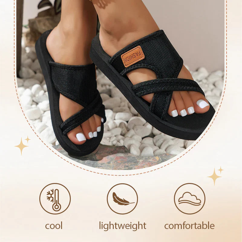 Alessia Gambaro™ Crossband Slide Sandals for Effortless Everyday Style
