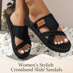 Alessia Gambaro™ Crossband Slide Sandals for Effortless Everyday Style