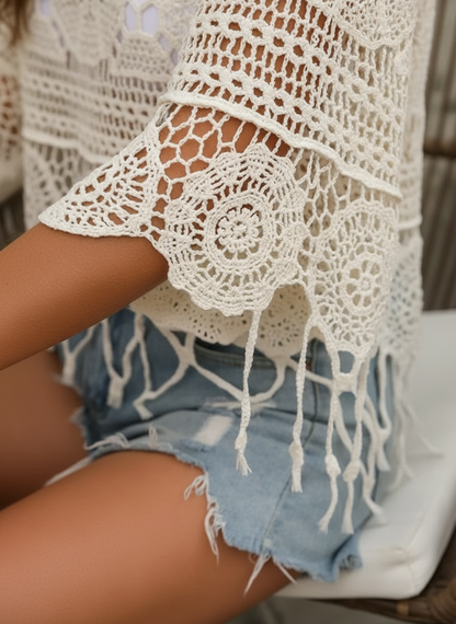 Alessia Lattanzi™ Boho Scallop Cover Up for Effortless Beach Style