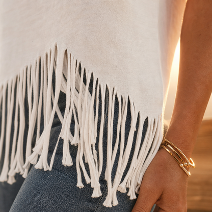 Alfonsina Alberti™ Everyday Short Sleeve Tee With Frayed Hem