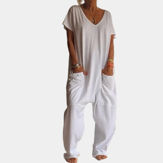 Alma Sanfratello Casual V-neck Jumpsuit - main product front view