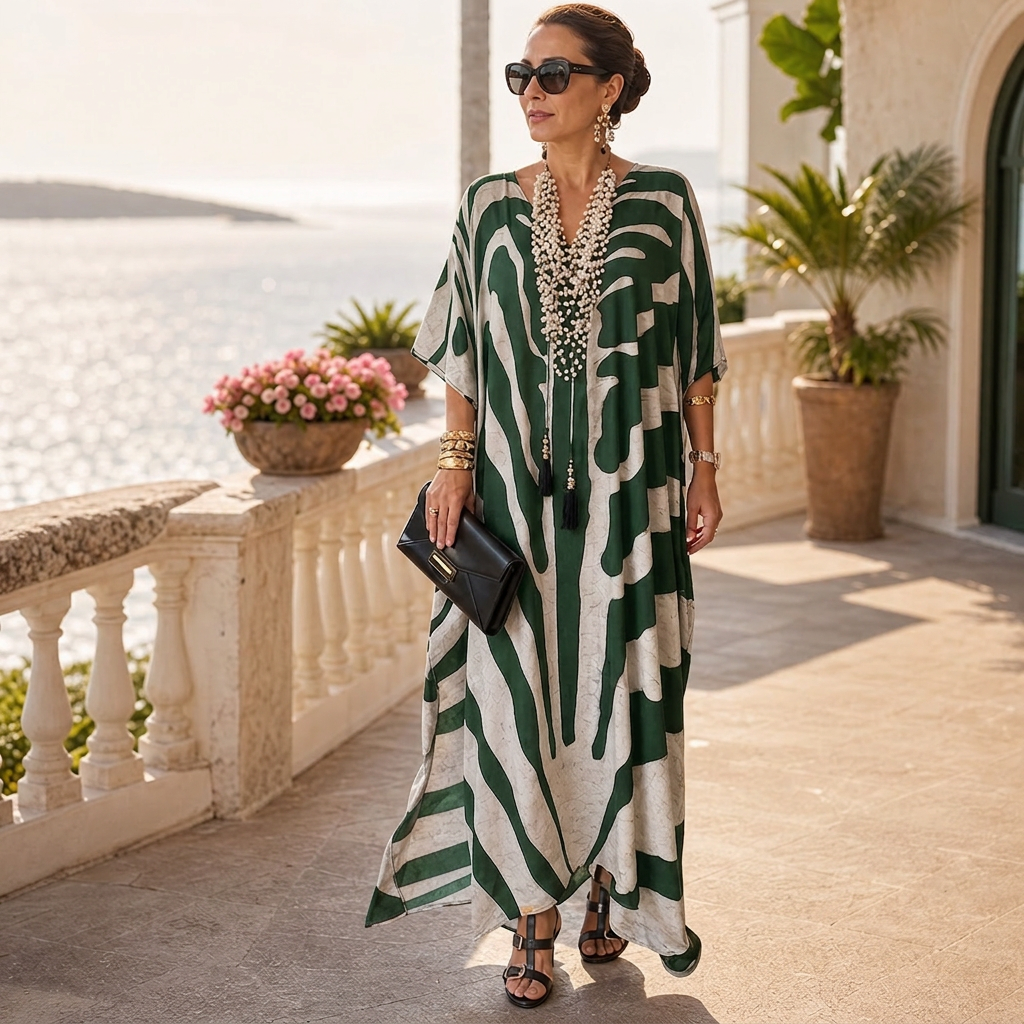 Amelia Leoncini™ Flowy Kaftan Dress for Easy Summer Style