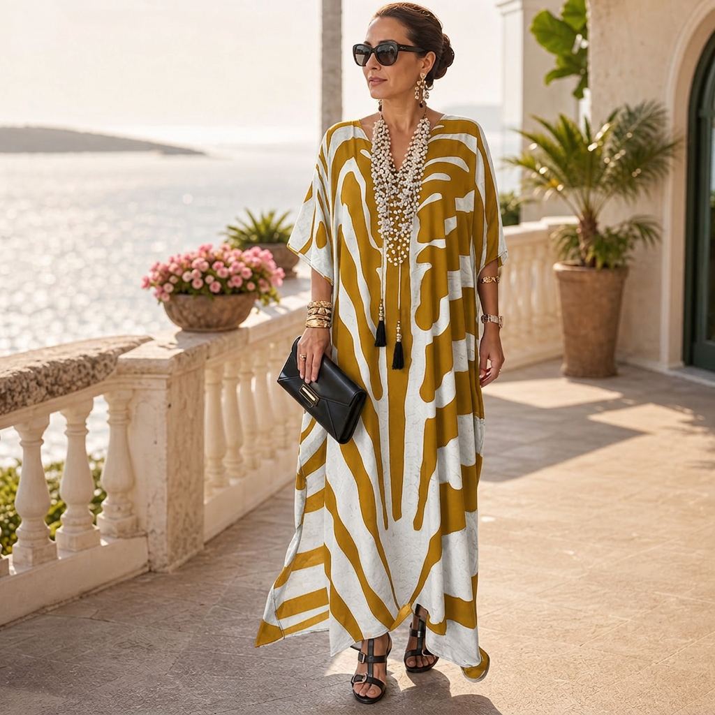 Amelia Leoncini™ Flowy Kaftan Dress for Easy Summer Style