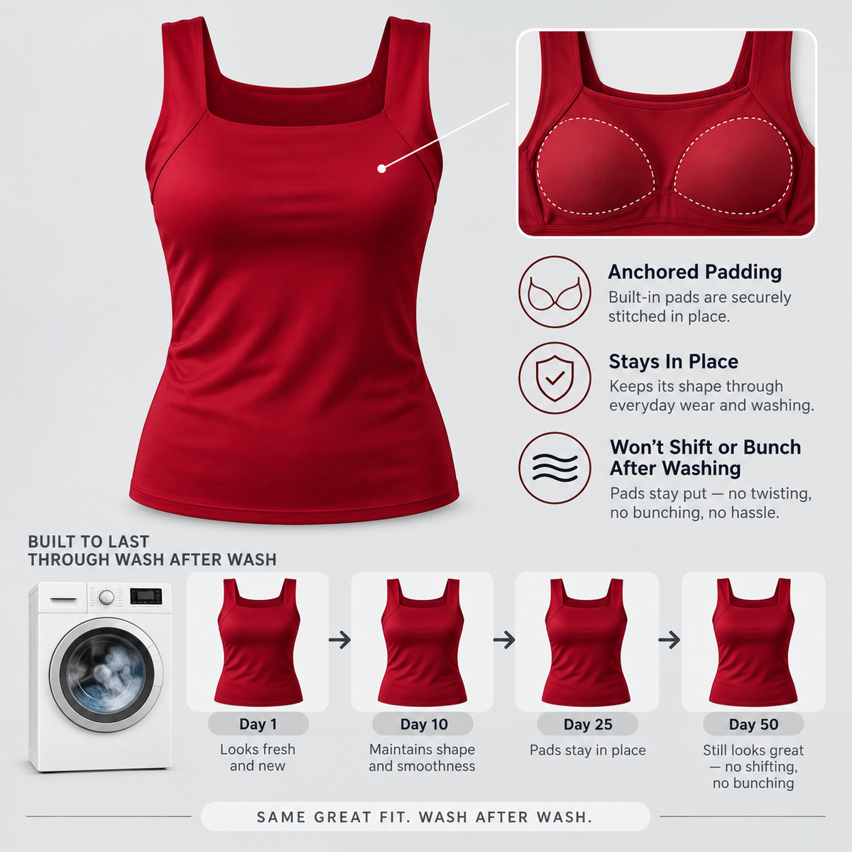 Anchorella™ Built In Bra Tank for Effortless Support