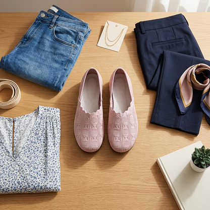 Andreina Genovese™ Breathable Woven Slip-On Flats