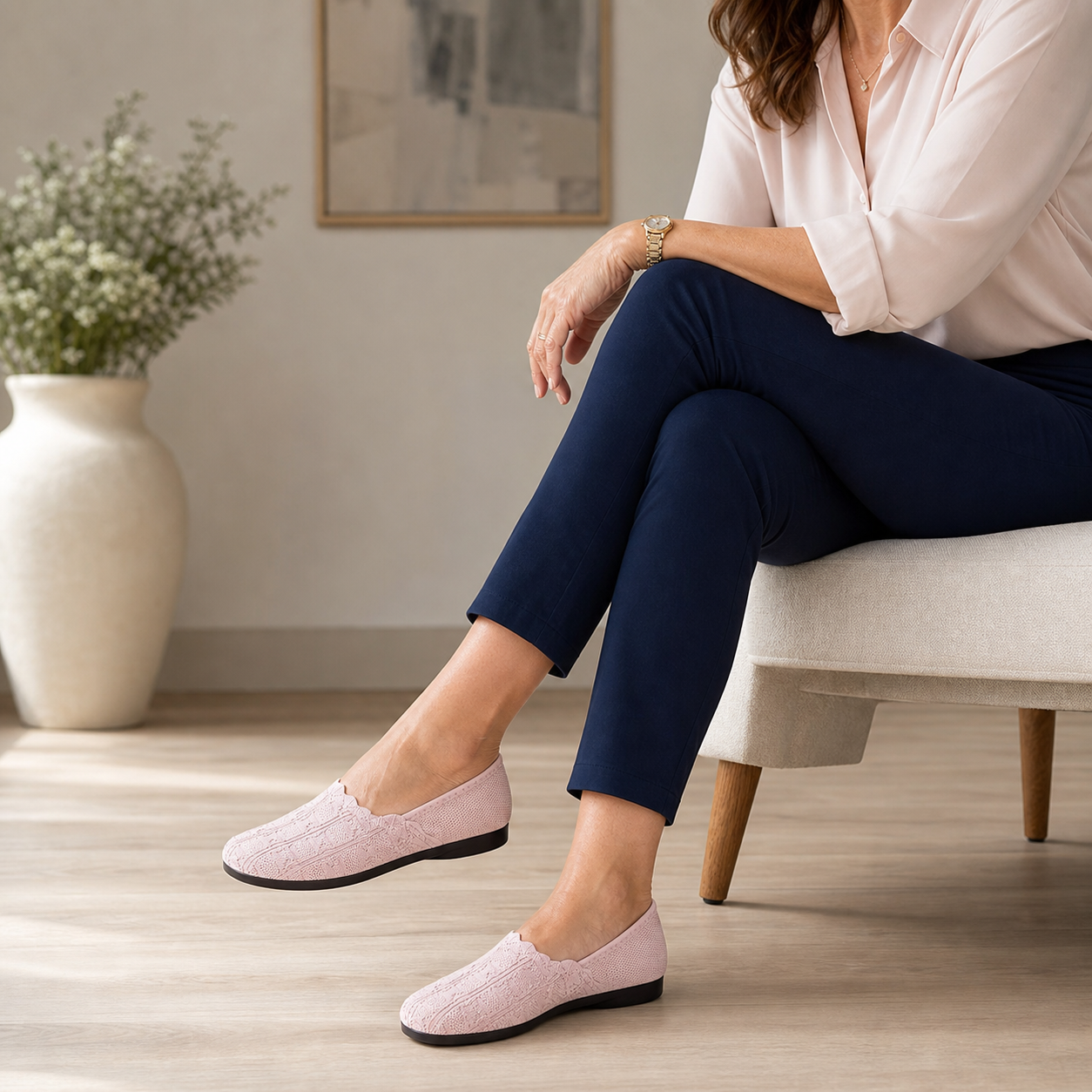Andreina Genovese™ Breathable Woven Slip-On Flats
